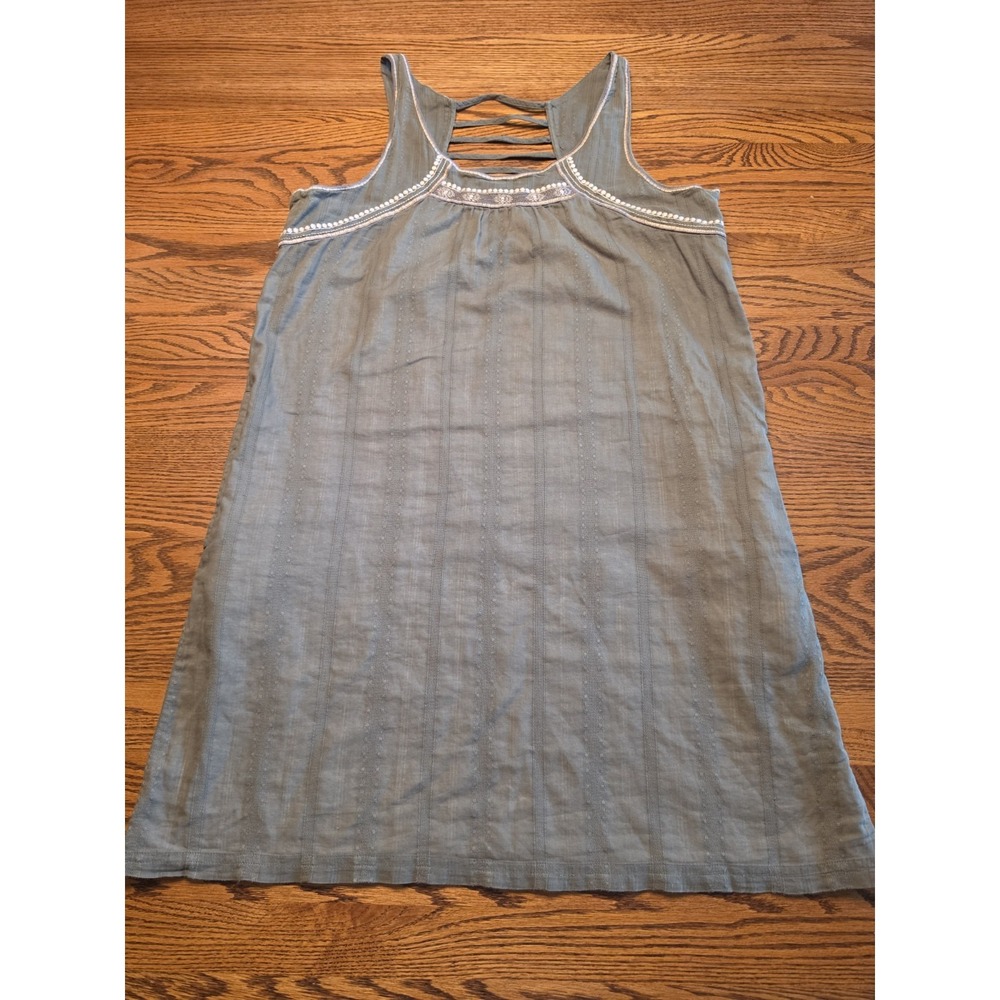 Carve Designs Brooke Dress Womens Size Small Olive Green Embroidered Lined